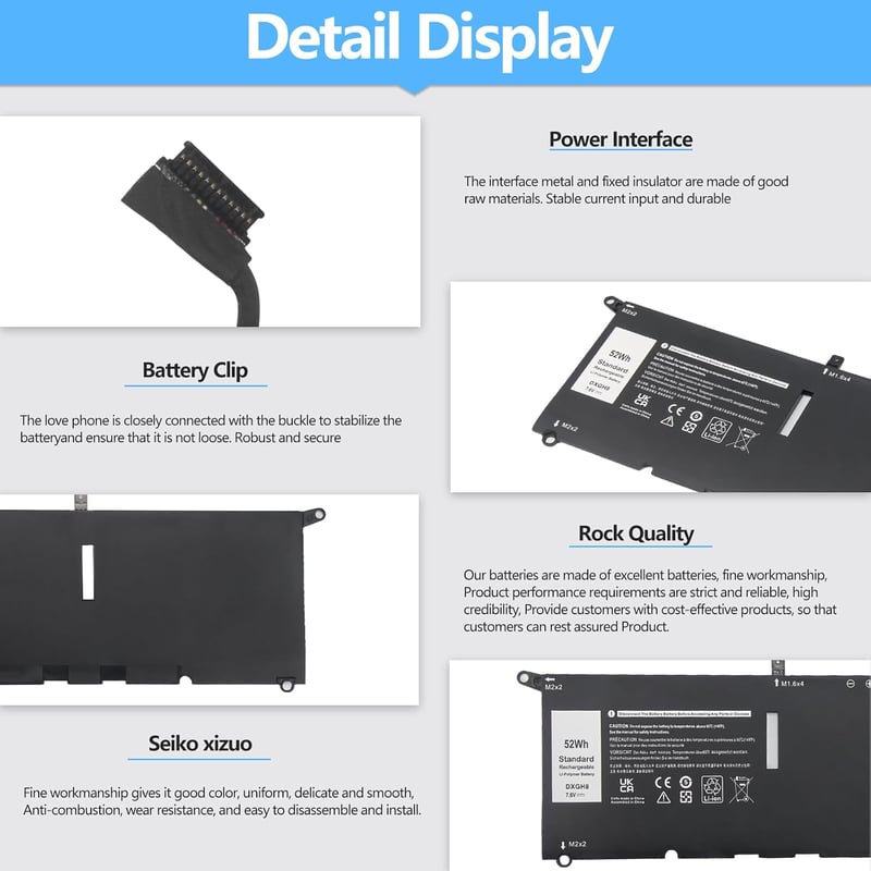 Acumulator laptop Oyomba pentru Dell XPS 13 7930 9380 9370 7391 7390 5390 5391 7490 Vostro