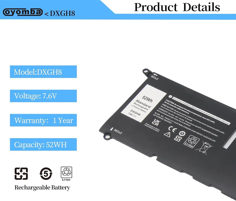Acumulator laptop Oyomba pentru Dell XPS 13 7930 9380 9370 7391 7390 5390 5391 7490 Vostro