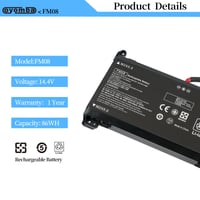 Batéria do notebooku Oyomba FM08 pre HP 17-AN013TX 17-AN014TX 17-AN014NG TPN-Q195 HSTNN-LB8B HSTNN-LB8A 922752-421 922977-855 2
