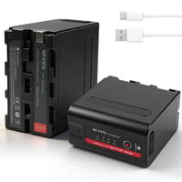 Sada batérií Oyomba NP-F970 7800 mAh Li-ion, 2 ks, kompatibilná so Sony NP-F980 NP-F960 NP-F750 NP-F930, DCR-VX2100, DSR-PD150, FDR-AX1, HDR-AX2000, USB 1