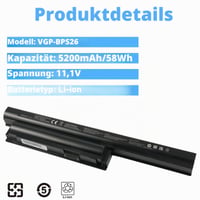 Náhradná batéria do notebooku Oyomba VGP-BPS26 VGP-BPL26 VGP-BPS26A pre Sony VAIO VPC-CA VPC-EH SVE1511C5E PCG-71811L PCG-71811M VPC-CA15FW VPC-CA16EC 4