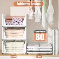 OYREL Skladací organizér do skrine 4 ks, stohovateľné úložné boxy do skrine, 4 l, do spálne, kuchyne, kúpeľne, kancelárie 2