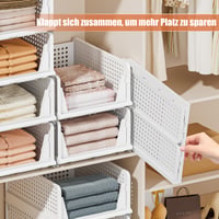 OYREL Skladací organizér do skrine 4 ks, stohovateľné úložné boxy do skrine, 4 l, do spálne, kuchyne, kúpeľne, kancelárie 4