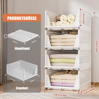 OYREL Skladací organizér do skrine 4 ks, stohovateľné úložné boxy do skrine, 4 l, do spálne, kuchyne, kúpeľne, kancelárie 3