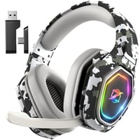 Bezdrôtové herné slúchadlá Ozeino 2,4 GHz s mikrofónom, potlačením hluku, RGB osvetlením, Bluetooth, výdržou batérie 40+ hodín, kompatibilné s PS5/PC/PS4/Mac 1