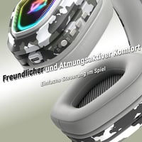 Bezdrôtové herné slúchadlá Ozeino 2,4 GHz s mikrofónom, potlačením hluku, RGB osvetlením, Bluetooth, výdržou batérie 40+ hodín, kompatibilné s PS5/PC/PS4/Mac 4
