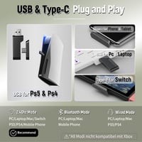 Bezdrôtové herné slúchadlá Ozeino 2,4 GHz s mikrofónom, potlačením hluku, RGB osvetlením, Bluetooth, výdržou batérie 40+ hodín, kompatibilné s PS5/PC/PS4/Mac 5
