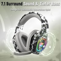 Bezdrôtové herné slúchadlá Ozeino 2,4 GHz s mikrofónom, potlačením hluku, RGB osvetlením, Bluetooth, výdržou batérie 40+ hodín, kompatibilné s PS5/PC/PS4/Mac 3