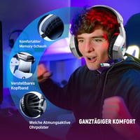 Căști de gaming Ozeino compatibile cu PS4, PS5, PC și Xbox 360, cu microfon, anulare a zgomotului, sunet surround 3D și iluminare RGB pentru gameri 4