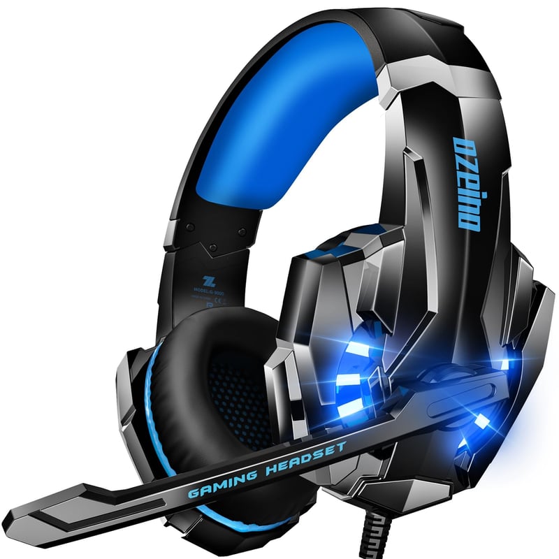 Herné slúchadlá Ozeino pre PS5, PS4, PC, Xbox One a Switch, 3D stereo herný headset s mikrofónom, potlačením hluku a 3,5 mm jack konektorom