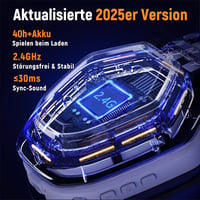 Ozeino OW810 Vezeték Nélküli Gamer Fejhallgató 40 Órás Akkumulátorral, 7.1 Térhatású Hanggal, Mikrofonnal, PS5/PS4/Switch/Mac Kompatibilis 5