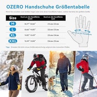 OZERO XL Síkesztyű – Vízálló, Szélálló, Meleg Téli Kesztyű Férfiaknak és Nőknek 5