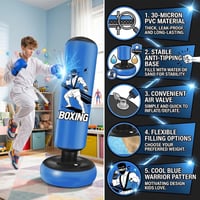 Nafukovacie stojace boxerské vrece pre deti Oziral 168 cm – s motívom bojovníka v tmavomodrej farbe, vrátane boxerských rukavíc a pumpy – na karate, taekwondo a domáci tréning 2