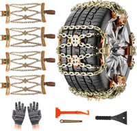 Oziral Hólánc Szett 4db - Állítható Acél Hóláncok 165-275mm Abroncsokhoz Autókhoz, Terepjárókhoz, Kisteherautókhoz - Hólapáttal és Kesztyűve 1