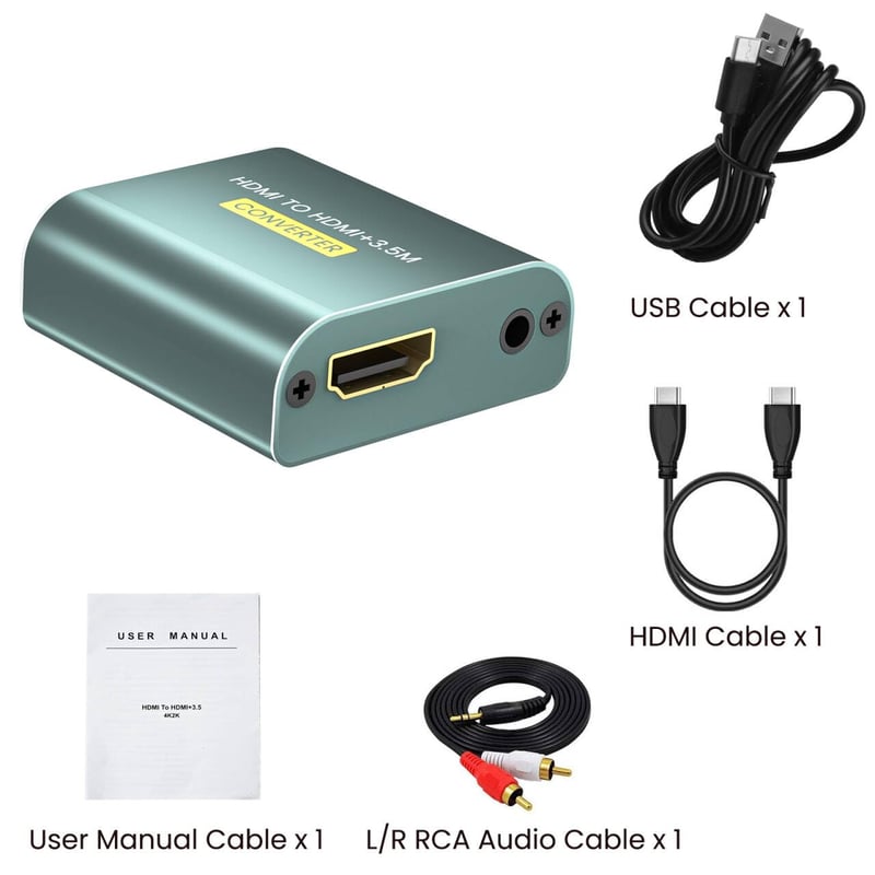 Ozvavzk HDMI hangkivonó 4K HDMI és 3.5 mm AUX sztereó kimenet audio adapter Blu-ray PS4 PS5 Xbox készülékekhez