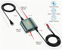 Ozvavzk HDMI hangkivonó 4K HDMI és 3.5 mm AUX sztereó kimenet audio adapter Blu-ray PS4 PS5 Xbox készülékekhez 5