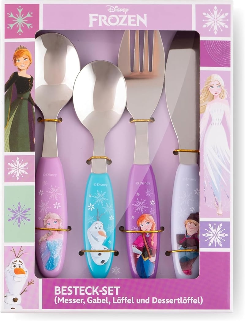 p:os Frozen 4 részes ABS evőeszköz szett, rózsaszín gyerekeknek