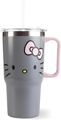 p:os Hello Kitty ivópohár fedéllel és szívószállal 540ml szürke 1