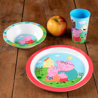 Set de masă pentru copii Peppa Pig, 3 piese – Farfurie, bol, cană – Pentru copii 5