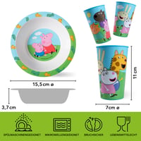 Set de masă pentru copii Peppa Pig, 3 piese – Farfurie, bol, cană – Pentru copii 3