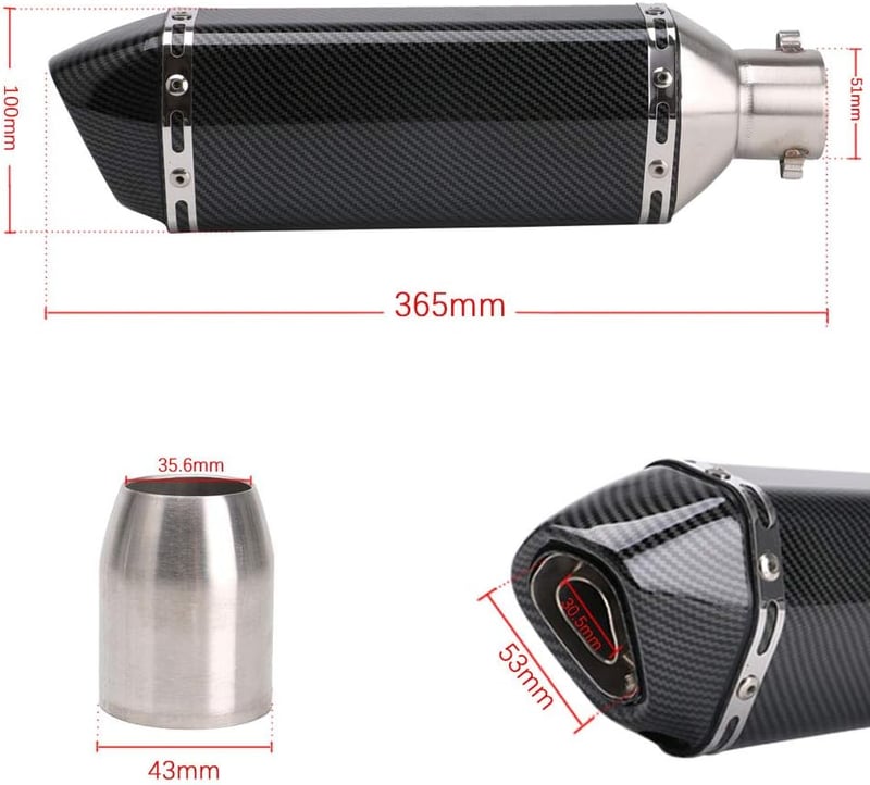 PACEWALKER 38-51mm Motorkerékpár Kipufogó Dob Cserélhető DB Killeres Karbon Stílusú