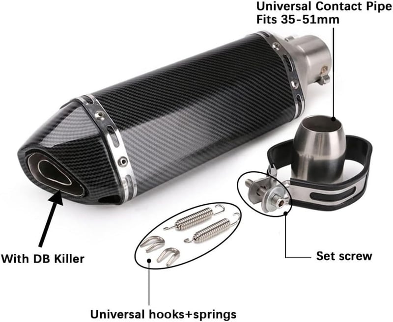 PACEWALKER 38-51mm Motorkerékpár Kipufogó Dob Cserélhető DB Killeres Karbon Stílusú