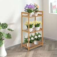 PACHIRA Bambusz Polc 3 Szintes, 35x25x71 cm, Álló Tárolóállvány Fürdőszobába, Konyhába, Cipőtartónak, Könyvespolcnak, 30 kg Teherbírással 8