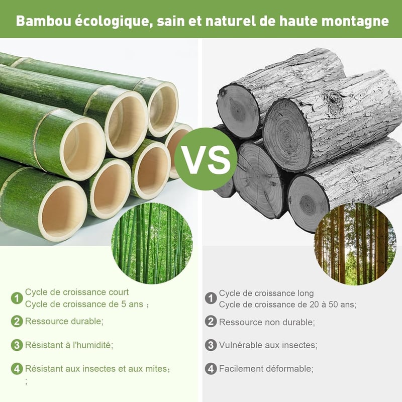 PACHIRA Bambusz Polc 3 Szintes, 35x25x71 cm, Álló Tárolóállvány Fürdőszobába, Konyhába, Cipőtartónak, Könyvespolcnak, 30 kg Teherbírással