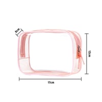 Set de genți cosmetice Pack - 2 buc. Nesușer roz, impermeabile, transparente, pentru femei, de călătorie, pentru machiaj, 17x12x6 cm 2