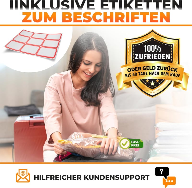 PACKDUDE Vákuumos Utazótáska Szett 5db - Hengerelhető Szelep Nélküli Ruhakompressziós Zsákok 3 Méretben - Helytakarékos Tárolás Utazáshoz, K