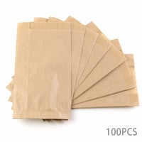 Pungă din hârtie maro PACKRA 100 buc, pungă cadou, pungă pentru pâine, pungă pentru produse de patiserie, pungă din hârtie de ambalat 9x15x5 cm 3