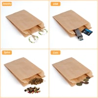 Pungă din hârtie maro PACKRA 100 buc, pungă cadou, pungă pentru pâine, pungă pentru produse de patiserie, pungă din hârtie de ambalat 9x15x5 cm 4
