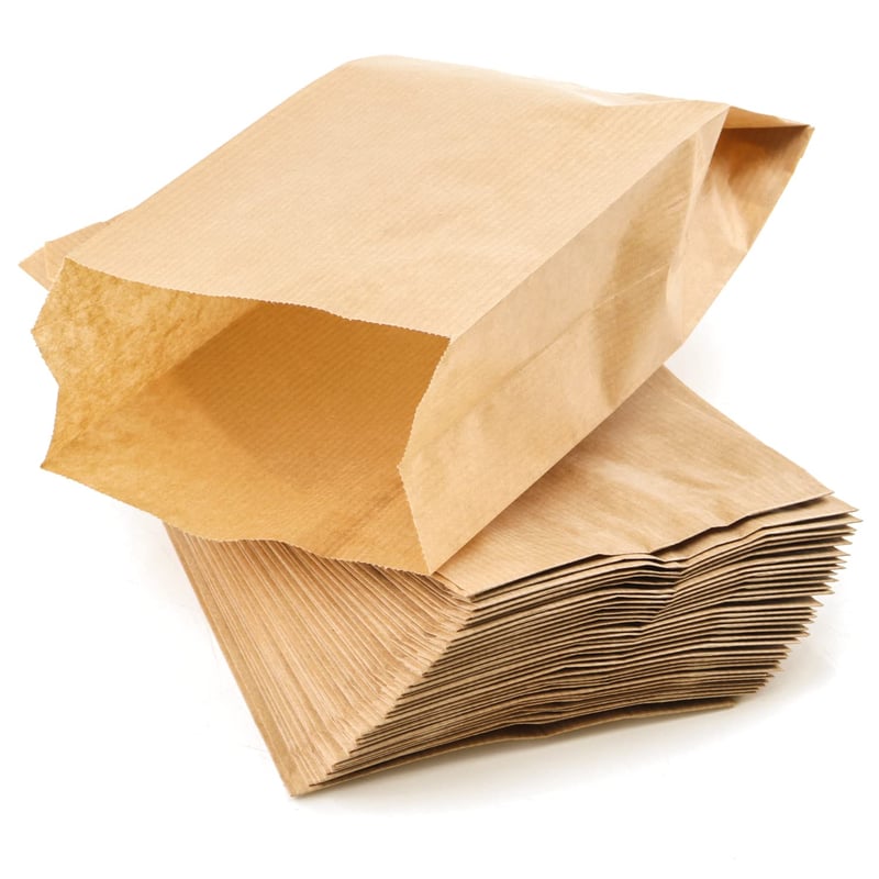 Pungă din hârtie maro PACKRA 100 buc, pungă cadou, pungă pentru pâine, pungă pentru produse de patiserie, pungă din hârtie de ambalat 9x15x5 cm