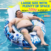 Pafolo 135 cm Felfújható Medence Matrac Úszófotel Hálós Alappal 205 kg Teherbírás 2