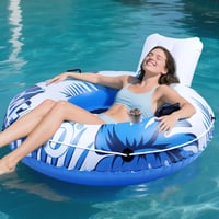 Pafolo 135 cm Felfújható Medence Matrac Úszófotel Hálós Alappal 205 kg Teherbírás 1