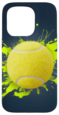 Husă iPhone 15 Pro Paint Splash Tennis Fans – cu design abstract de tenis, jucător de tenis și minge de tenis 1