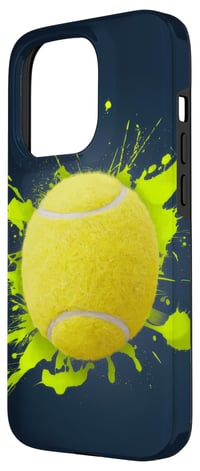 Husă iPhone 15 Pro Paint Splash Tennis Fans – cu design abstract de tenis, jucător de tenis și minge de tenis 2