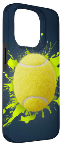Husă iPhone 15 Pro Paint Splash Tennis Fans – cu design abstract de tenis, jucător de tenis și minge de tenis 3