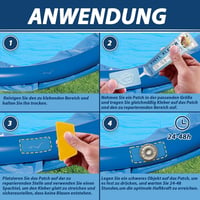Kit de reparații pentru piscină Paistely 30 ml, set de plasturi transparenți impermeabili pentru repararea bărcilor gonflabile și a saltelelor pneumatice 6