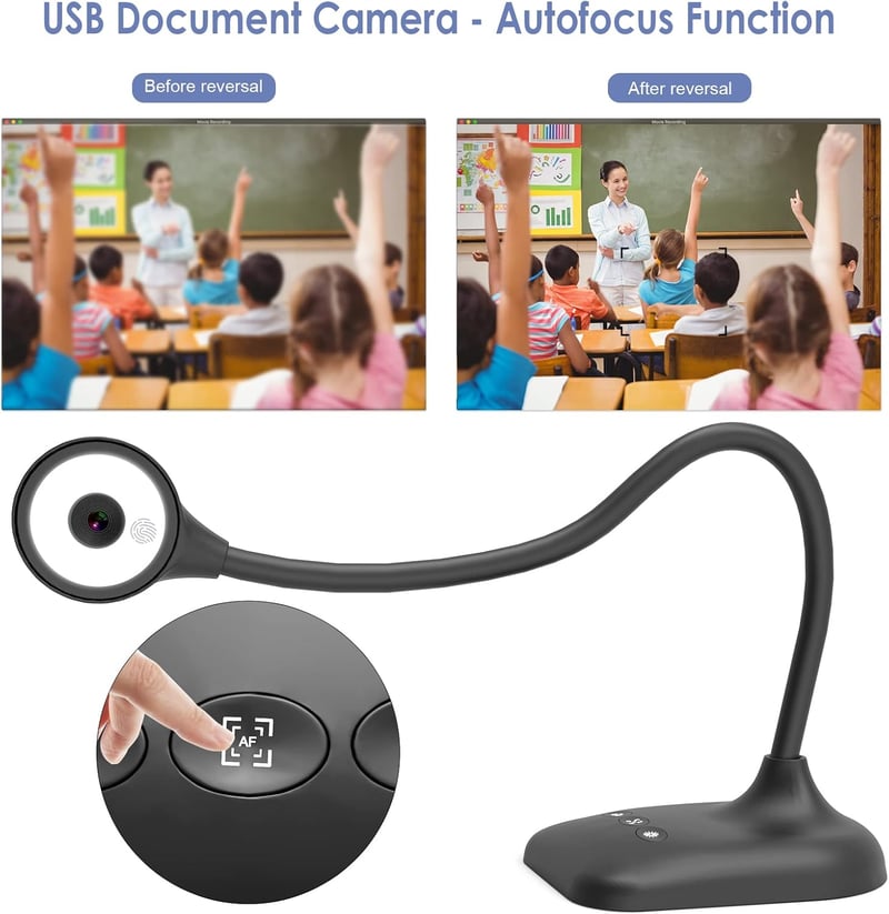PAKOTOO USB Dokumentumkamera A3 LED Megvilágítás Mikrofon Zoom Skype Teams