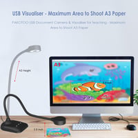PAKOTOO USB Dokumentumkamera A3 LED Megvilágítás Mikrofon Zoom Skype Teams 6