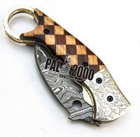 PAL 2000 KNIVES 8740 Damaszkusz Kés Kézműves Összecsukható Vadászkés Bőrtokkal 6