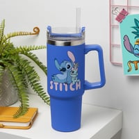 Paladone Disney Stitch utazó bögre szívószállal 900ml kék 3