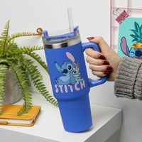 Paladone Disney Stitch utazó bögre szívószállal 900ml kék 2