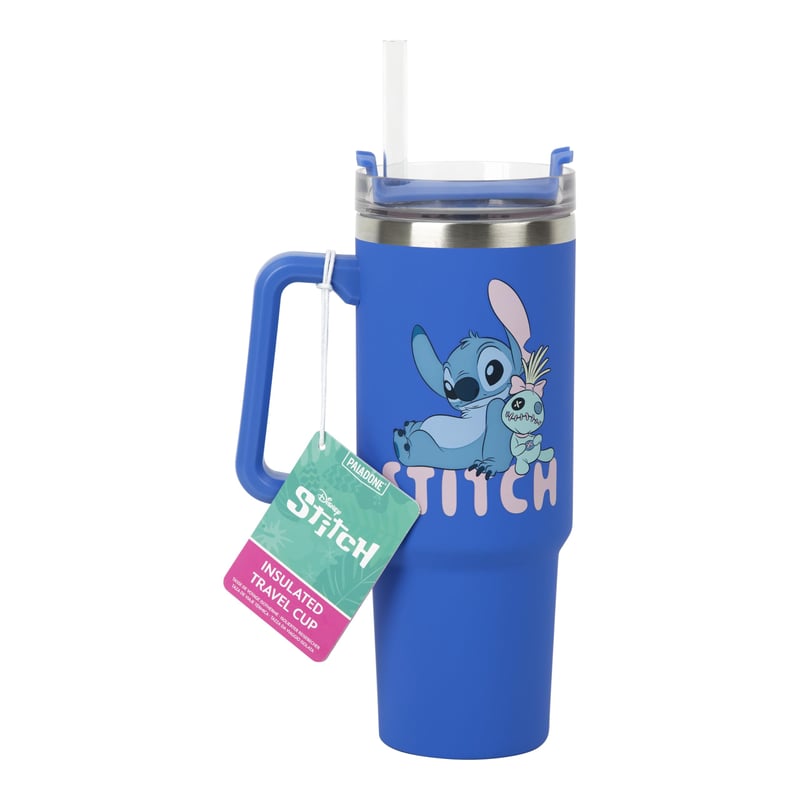 Paladone Disney Stitch putna termo šalica sa slamkom - plava - 900 ml