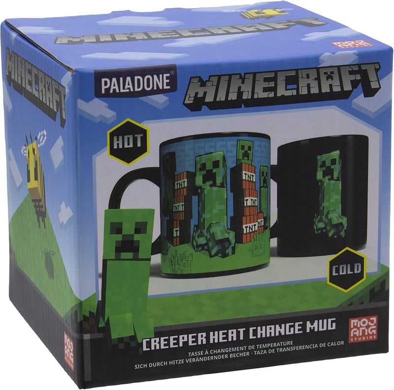 Paladone Minecraft Creeper Hőérzékeny Bögre - Hivatalos Licensz, Ajándék Gamer Rajongóknak - 1 pc. (pack of 1), Multi-coloured