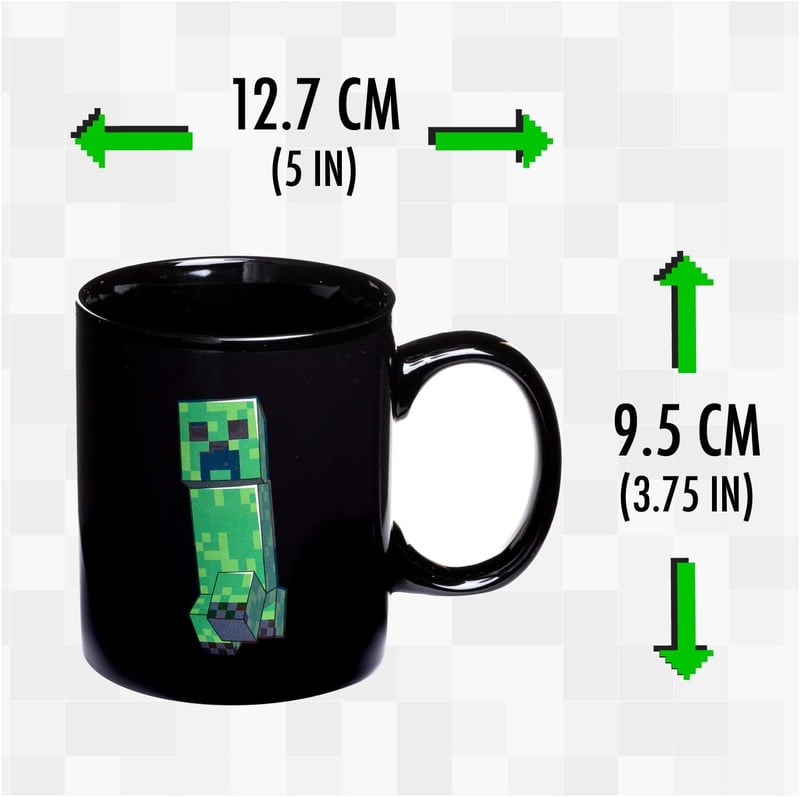 Paladone Minecraft Creeper Hőérzékeny Bögre - Hivatalos Licensz, Ajándék Gamer Rajongóknak - 1 pc. (pack of 1), Multi-coloured