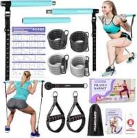 Paleclouds Pilates rúd 3 pár ellenállásgumival (20/25/30 lbs) - kék 1
