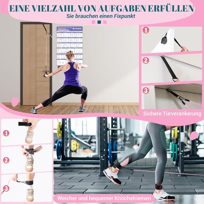 Paleclouds Pilates Rúd 3 Ellenállásgumival Otthoni Edzéshez
