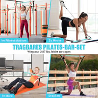 Paleclouds Pilates rúd 3 pár ellenállásgumival (20/25/30 lbs) - kék 7